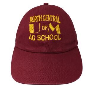 North Central U Of M AG School Strapback Hat Solid Red One Size Cobra